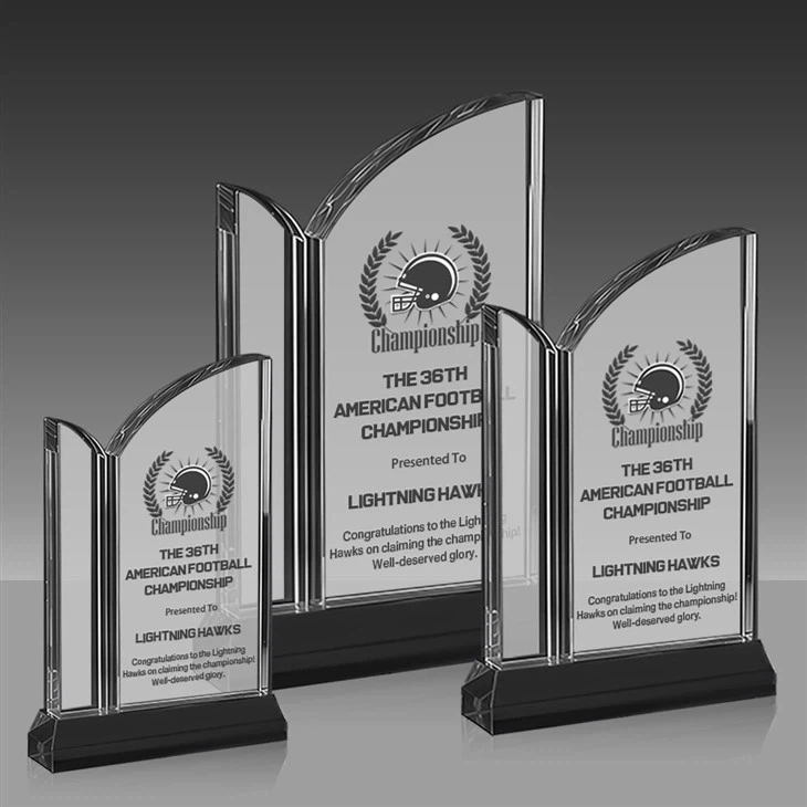 Crystal Sports Championship Football Plaque high quality